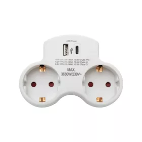 HOME TPF2USBC USBC hálózati töltő, 2.1A, max. 3680 W, 2 db földel-5999084974015 2 kép