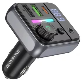 Borofone Transmitter FM BC50 Ascenso MP3, Bluetooth - 2xUSB + Type C --6941991115257 1 kép