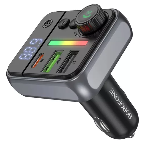 Borofone Transmitter FM BC50 Ascenso MP3, Bluetooth - 2xUSB + Type C --6941991115257 2 kép