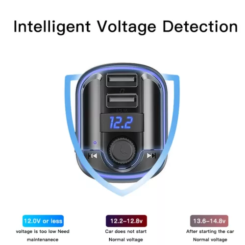 Yesido Transmitter FM Y44 MP3, Bluetooth - 2xUSB + microSD - 20W feket-6971050264664 9 kép