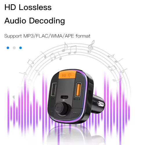 Yesido Transmitter FM Y45 MP3, Bluetooth - 2xUSB + Type C + microSD - -6971050264671 8 kép