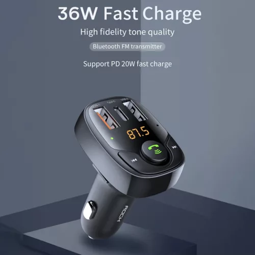 Rock Transmitter FM B301 MP3, Bluetooth - 2xUSB + Type C + micro SD - -6941402706036 2 kép