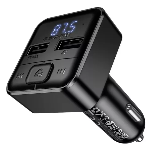 Borofone FM Transmitter BC63 Selecto MP3, Bluetooth - 2xUSB - fekete-6941991126185 3 kép