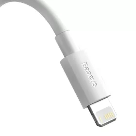 Baseus Simple Wisdom USB-Lightning kábel, 2.4A, 1.5m, 2db (fehér)-6953156230316 2 kép