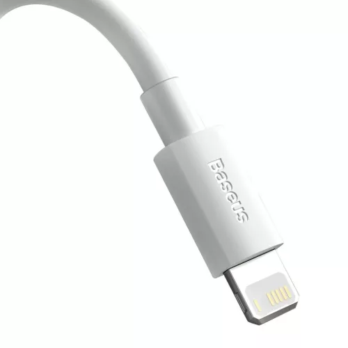Baseus Simple Wisdom USB-Lightning kábel, 2.4A, 1.5m, 2db (fehér)-6953156230316 2 kép