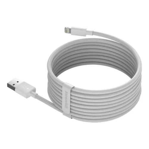 Baseus Simple Wisdom USB-Lightning kábel, 2.4A, 1.5m, 2db (fehér)-6953156230316 3 kép