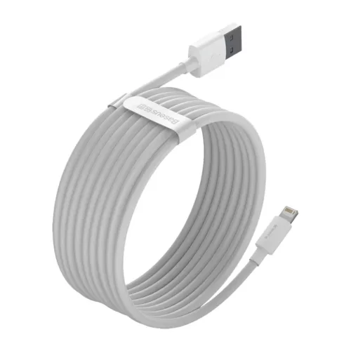 Baseus Simple Wisdom USB-Lightning kábel, 2.4A, 1.5m, 2db (fehér)-6953156230316 4 kép