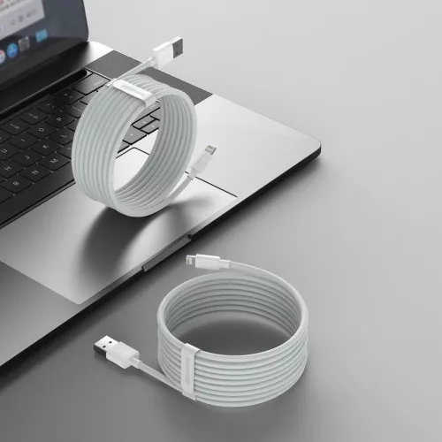 Baseus Simple Wisdom USB-Lightning kábel, 2.4A, 1.5m, 2db (fehér)-6953156230316 5 kép