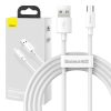 Baseus Simple Wisdom Micro USB - USB kábel, 2.1A, 1.5m (fehér) 2 db.-6953156203334 1 kép