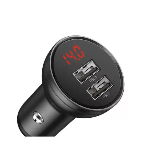 Baseus autós töltő digitális kijelzővel, 2xUSB csatlakozóval + 3-6953156215405 5 kép