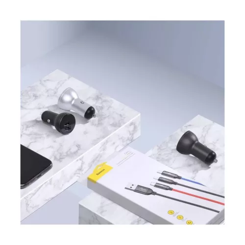 Baseus autós töltő digitális kijelzővel, 2xUSB csatlakozóval + 3-6953156215405 6 kép