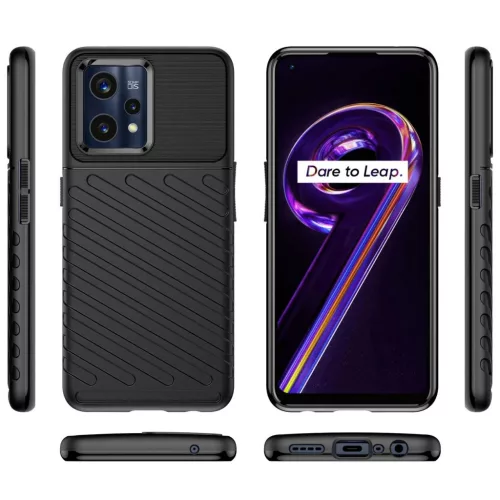Realme 9 Pro Plus Thunder Case Flexible páncélozott tok fekete-9145576249062 8 kép