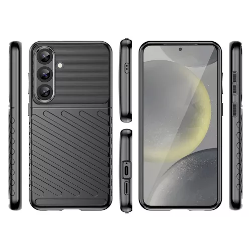 Thunder Case Samsung Galaxy S25+ szilikon páncél tok - fekete tok-5907769367946 3 kép