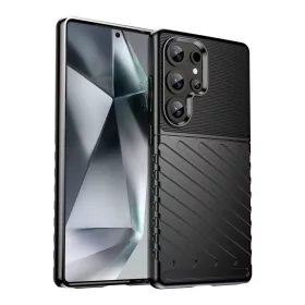   Samsung Galaxy S25 Ultra tok Thunder Case szilikon páncélozott - fekete