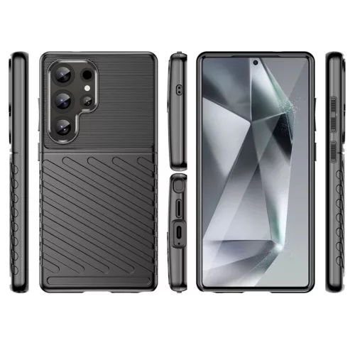 Samsung Galaxy S25 Ultra tok Thunder Case szilikon páncélozott - fek-5907769368257 3 kép