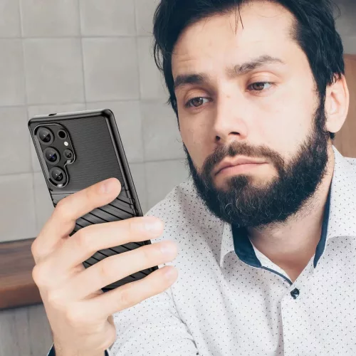Samsung Galaxy S25 Ultra tok Thunder Case szilikon páncélozott - fek-5907769368257 7 kép