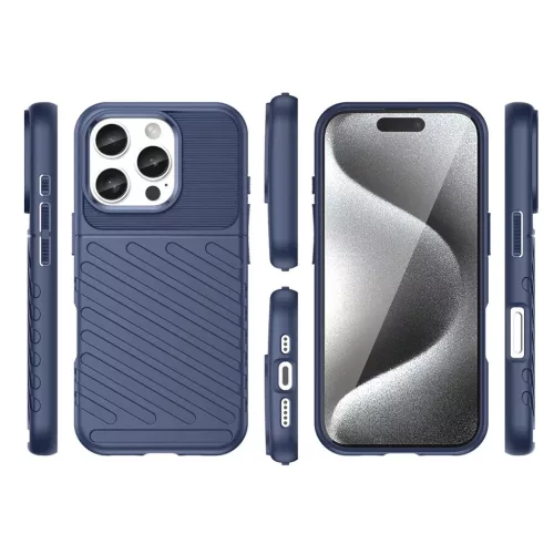 Thunder Case iPhone 16 Pro Max szilikon tok - Kék tok-5907769364884 3 kép