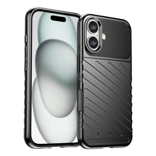 Thunder Case iPhone 16 szilikon tok - fekete-5907769364815 1 kép