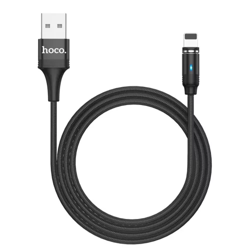 HOCO U76 Fresh USB - Lightning kábel 2A mágneses fejjel 1.2m fekete-6931474716705 2 kép