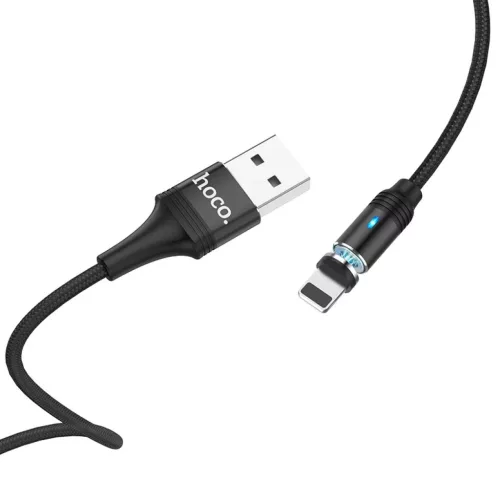HOCO U76 Fresh USB - Lightning kábel 2A mágneses fejjel 1.2m fekete-6931474716705 3 kép