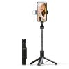 Selfie bot - levehető bluetooth távirányítóval, állvánnyal és LED fénnyel - P90D FEKETE