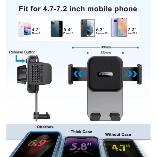 Blavec autós telefontartó BH-07 szélvédőre (BH07-WSB) fekete-5900217460152 8 kép