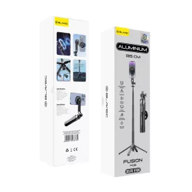   Blavec Selfie Bot Aluminium Fusion P06 Magsafe tripod + távirányító + tartó 1,34 méter (SSFP06-MTRHB134) fekete
