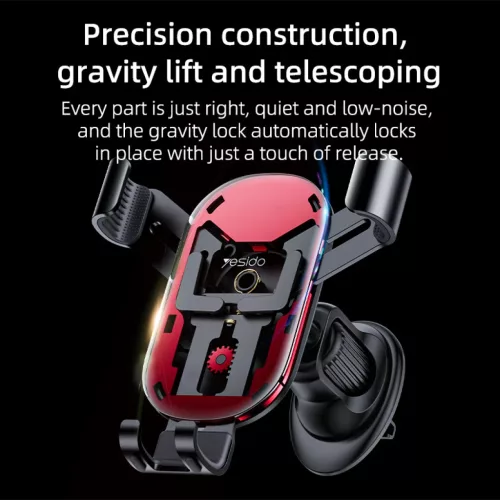 Yesido Gravity autós telefontartó C243 szellőzőre fekete-6942314400821 5 kép
