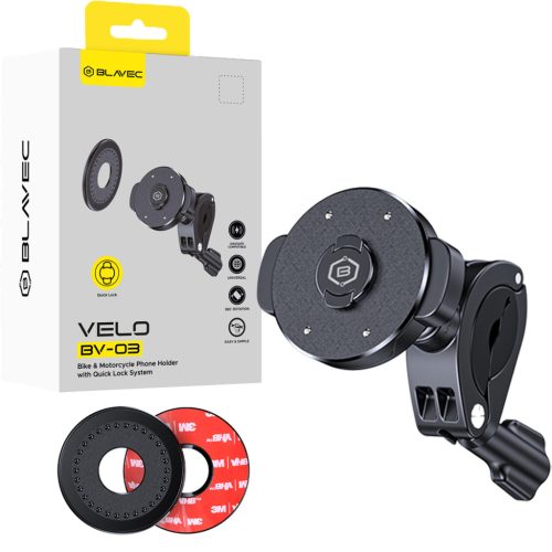 Blavec BV-03 Velo Quick Lock Magsafe telefontartó bicikli/motor kormányra (BV03-QLMHB) fekete