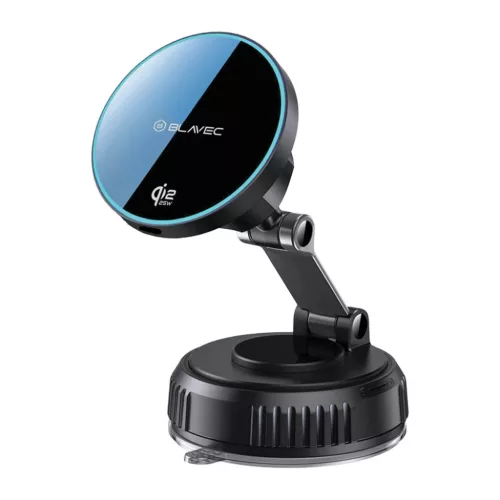 Blavec Autós tartó BHC-02 Qi2 25W vákuum mágneses indukciós tölt-5900217497073 2 kép