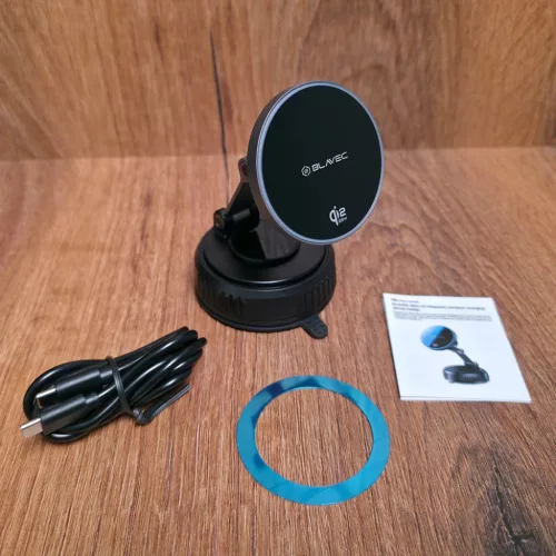 Blavec Autós tartó BHC-02 Qi2 25W vákuum mágneses indukciós tölt-5900217497073 8 kép