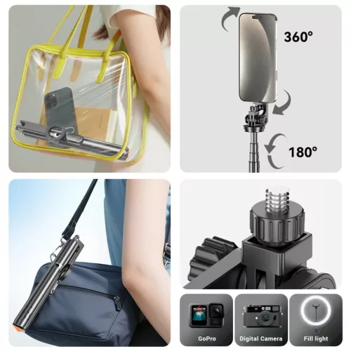 Blavec Selfie Bot Aluminium Fusion P-12 Magsafe Auto pop tripod + táv-5900217502258 3 kép