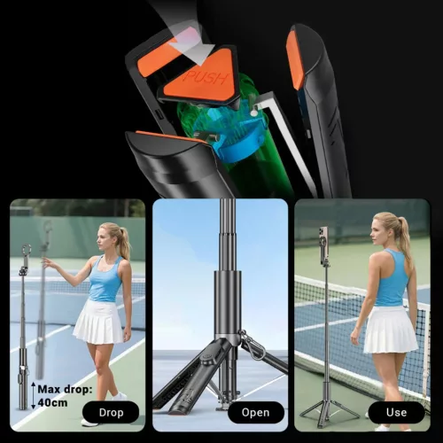 Blavec Selfie Bot Aluminium Fusion P-12 Magsafe Auto pop tripod + táv-5900217502258 5 kép