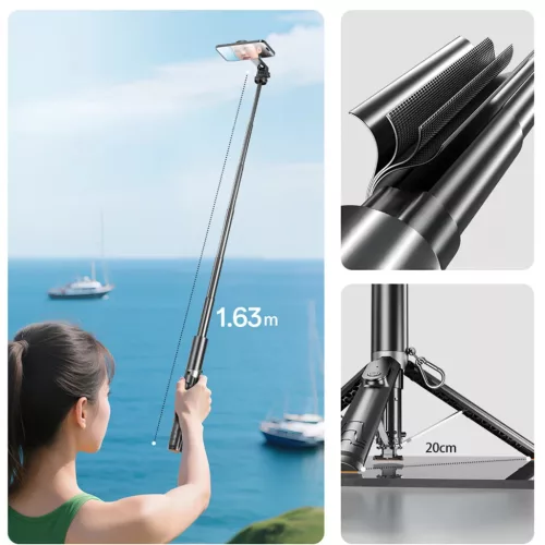 Blavec Selfie Bot Aluminium Fusion P-12 Magsafe Auto pop tripod + táv-5900217502258 6 kép