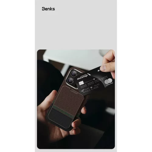 Benks Wallet Magnetic ArmorGo Kevlar Stand Gold tok-6948005964801 9 kép