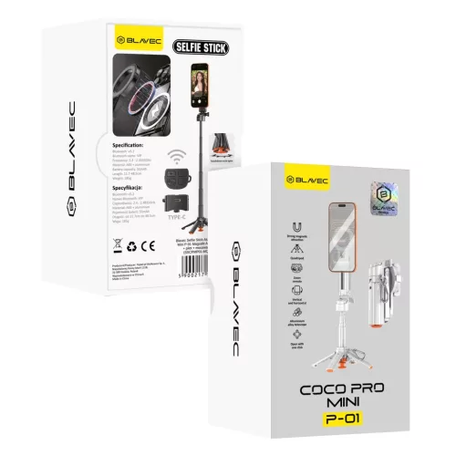Blavec Selfie Stick Aluminium Coco PRO Mini P-01 Magsafe Auto pop quad-5900217505761 7 kép