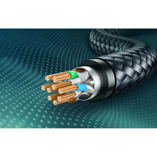 Ugreen NW150 Cat 7 F/FTP Braid Ethernet RJ45 kábel 2m (fekete)-6957303884230 5 kép