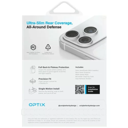 iPhone 17 Pro Max UNIQ Optix Aeroshield+ kamera modul és hátlap véd-8886463697368 8 kép