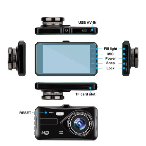Car Dash Cam DVR-03 4,0 inches + hátsó kamera-5900217976738 4 kép