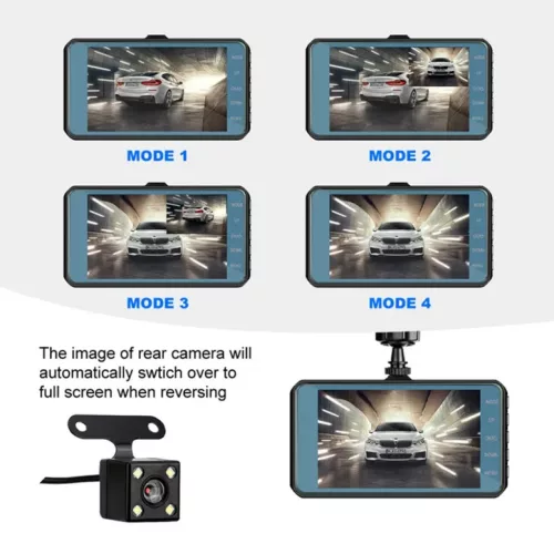 Car Dash Cam DVR-03 4,0 inches + hátsó kamera-5900217976738 8 kép