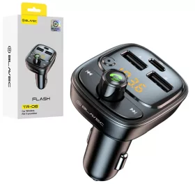   Blavec FM Transmitter Flash TR-06 MP3, Bluetooth - 2xUSB + Type C - PD 30W (TFMFTR06-B) fekete