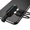 Usams Lightning elosztó adapter és hátlapi gyűrű alakú tartó LED kijelzővel fekete