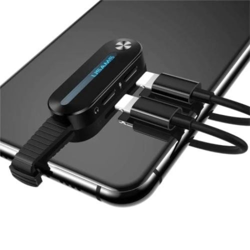 Usams Lightning elosztó adapter és hátlapi gyűrű alakú tartó LE-6958444969657 1 kép