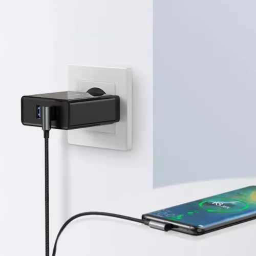 Ugreen USB - USB Type C döntött végű QC3.0 3A 1m kábel szürke (U-6957303828562 2 kép