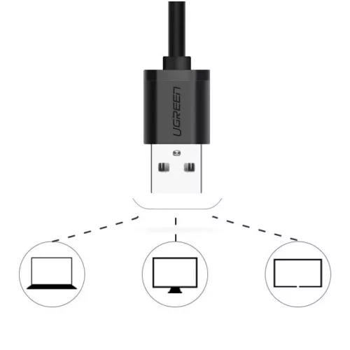 Ugreen USB 2.0 - 3.5mm mini jack külső hangkártya, adapter fehér (-6957303831432 3 kép