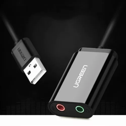 Ugreen USB 2.0 - 3.5mm mini jack külső hangkártya, adapter fehér (-6957303831432 7 kép
