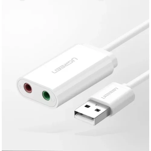 Ugreen USB 2.0 - 3.5mm mini jack külső hangkártya, adapter fehér (-6957303831432 9 kép