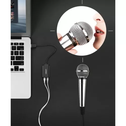 Ugreen USB 2.0 - 3.5mm mini jack külső hangkártya, adapter fehér (-6957303831432 10 kép