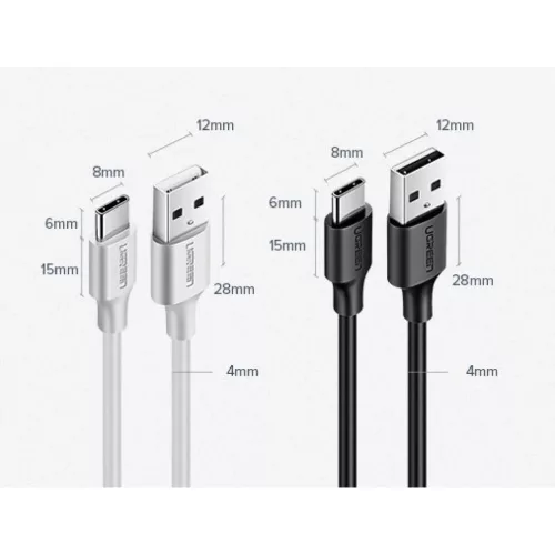Ugreen USB - USB Type-C kábel 480Mbps 3A kábel 1m fehér (US287 6012-6957303861217 9 kép