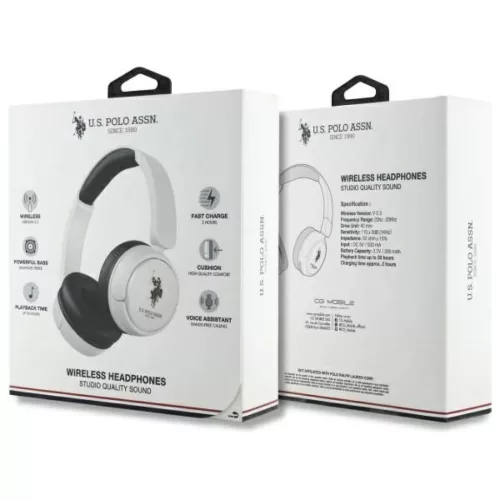 US Polo Bluetooth fejhallgató USHPV6PUNH Fehér DH Színes Logó-3666339385996 4 kép